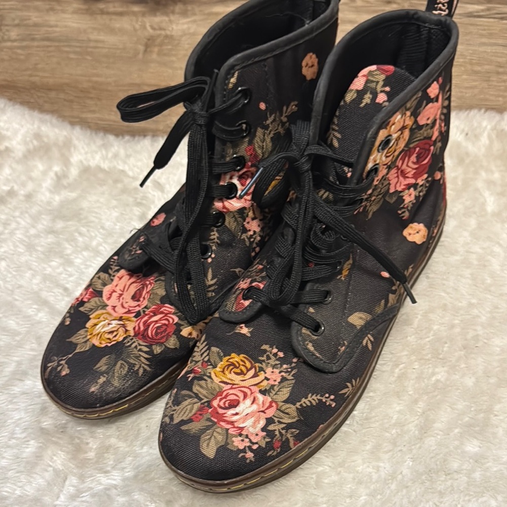 Doc martens Floral Black Women's Boots
